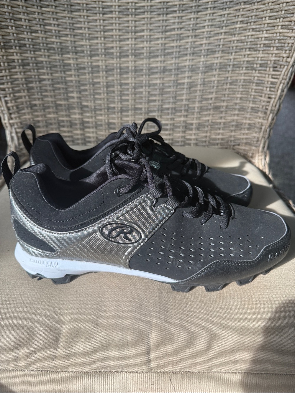 Rawlings Black and Silver Men's Clubhouse Low Baseball Cleats
